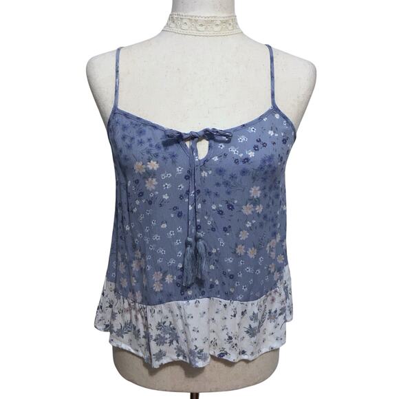 Hippie Rose NWT Blue and White Combo Floral Tank Top Juniors Various - Picture 1 of 11